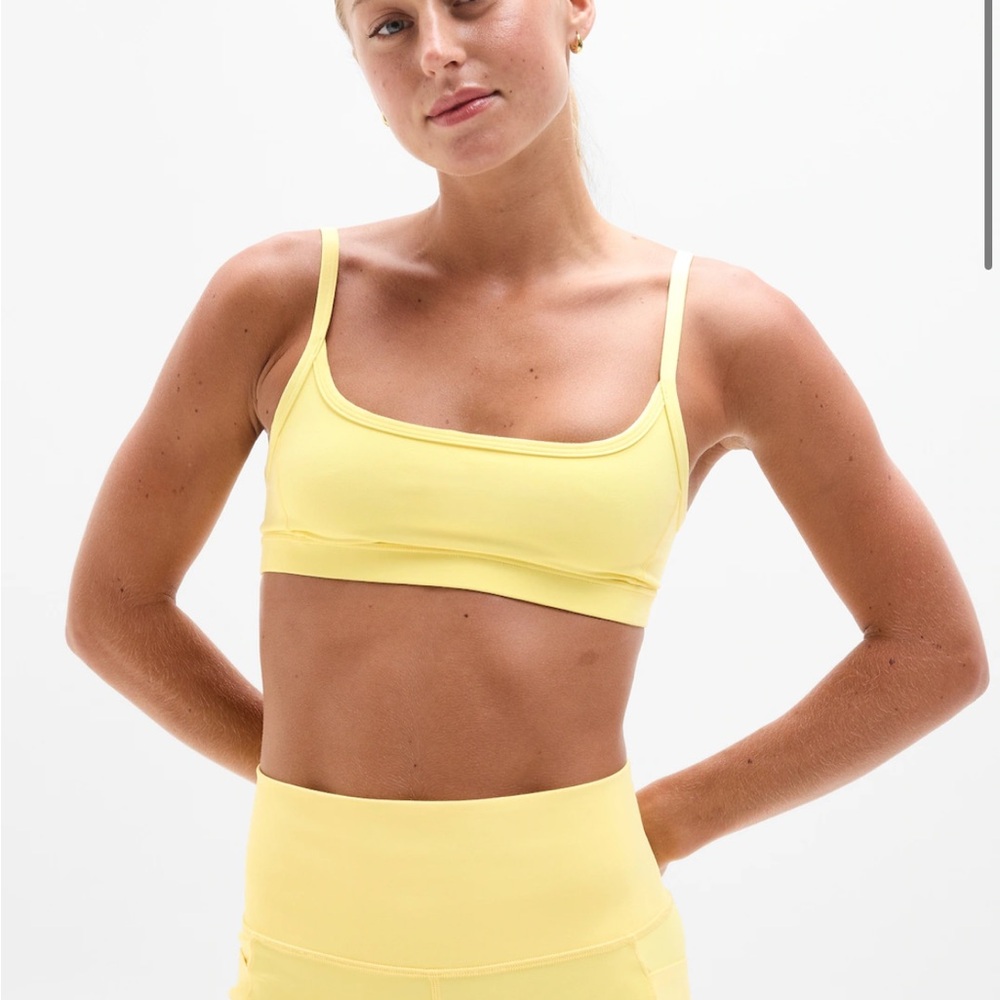 Athleta Yellow Sports Bra with Seamless Design